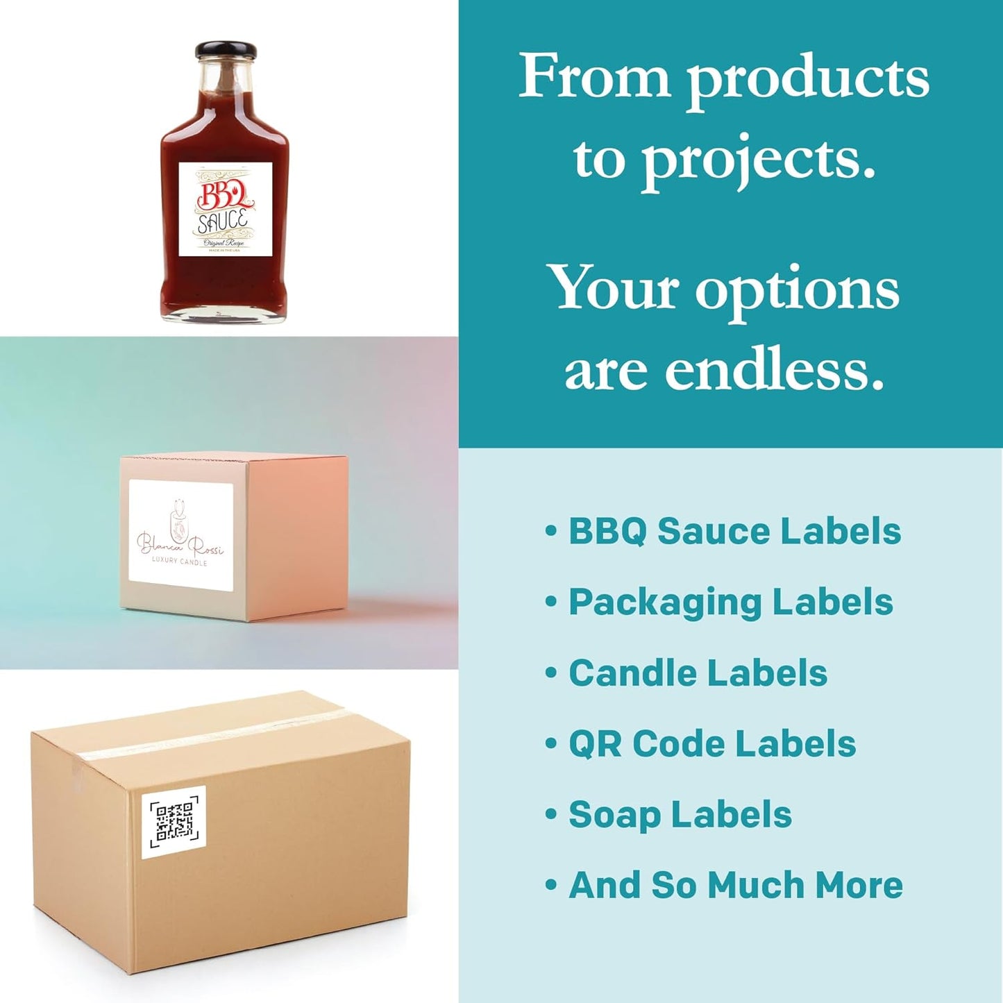 Premium Label Supply White Sticker Square Labels – 4" x 4" – Laser/Inkjet Compatiblee – (4 per Sheet), 100 Sheets - 400 Total Adhesive Labels
