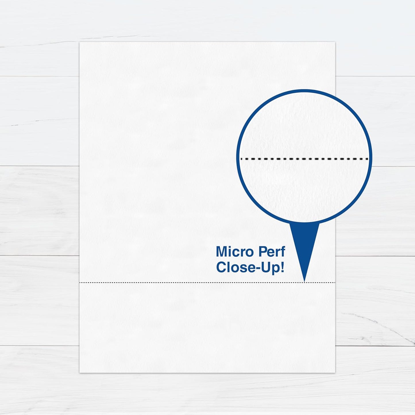 PrintWorks Professional 3" Horizontal Perforated Paper 8.5” x 11” - Perfect For W-2, 1099, & Statement Use - Made in the USA - 500 Sheets - 20 lb - Printer Compatible - White (04167)