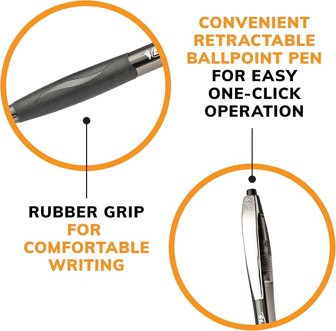 BIC Glide Black Retractable Ballpoint Pens, Medium Point, 4-Count Pack - Image 6