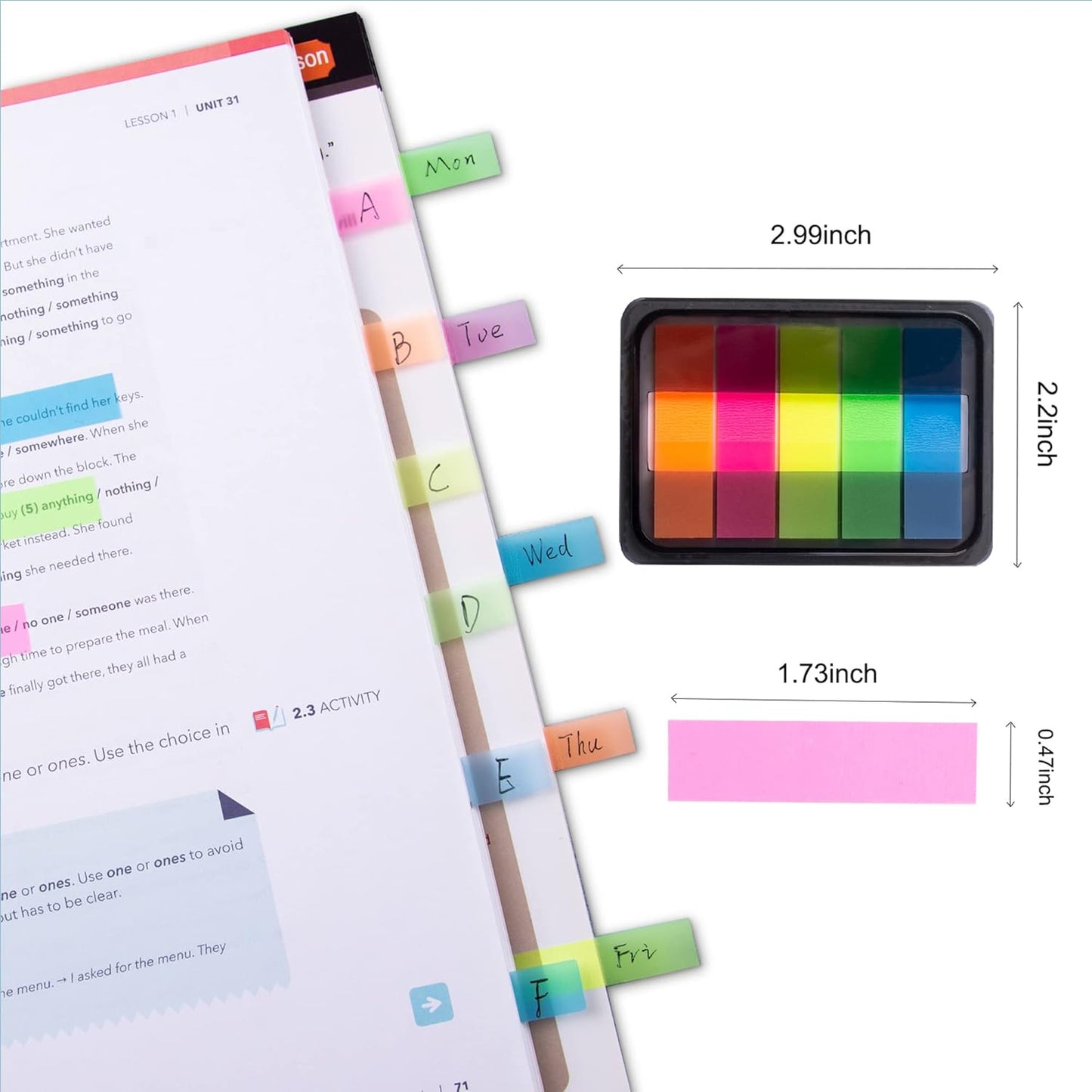 Golcellia 600 Pcs, Transparent Sticky Notes, Page Markers, Book Tabs, Sticky Note Tabs, Sticky Tabs, Page Tabs, Label Stickers, Pop Up Index Tabs, Tabs Flags Stickers