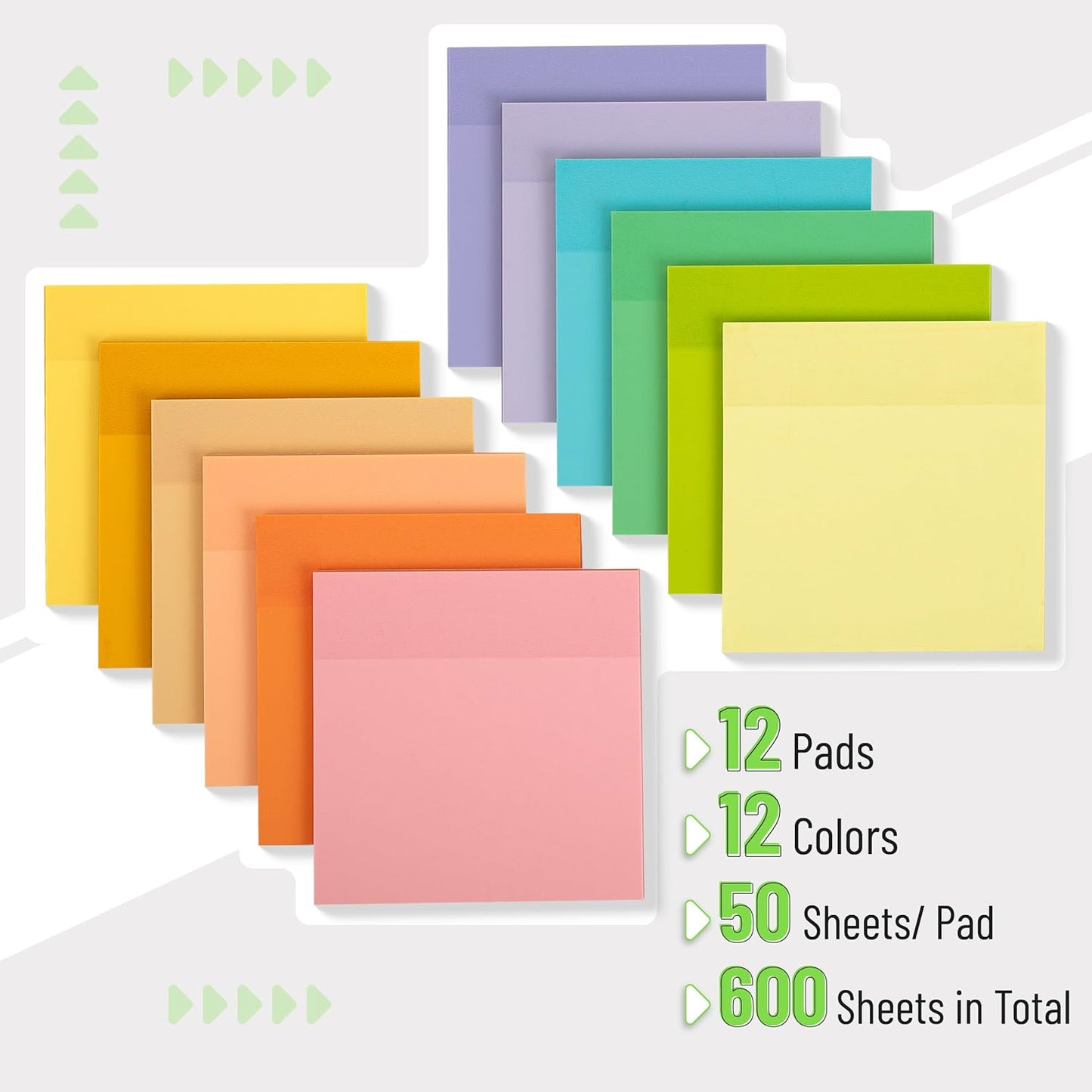 Mr. Pen- Transparent Sticky Notes, 3”x3”, 12 Pads, 600 Sheets, Macron Pastel See Through Sticky Notes
