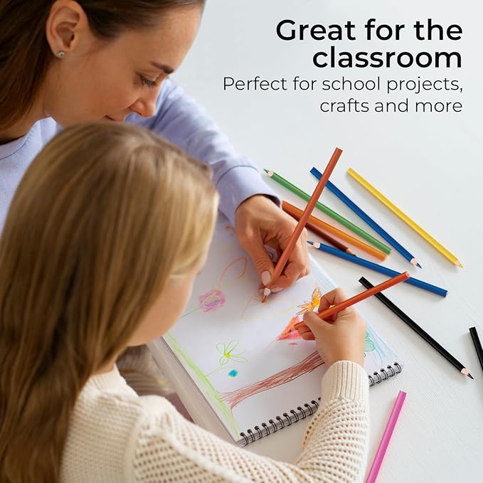 Rosmonde Colored Pencils Bulk 25 Pack | 300 Pencils, 12 Bright Colors, Easy Grip - Image 6