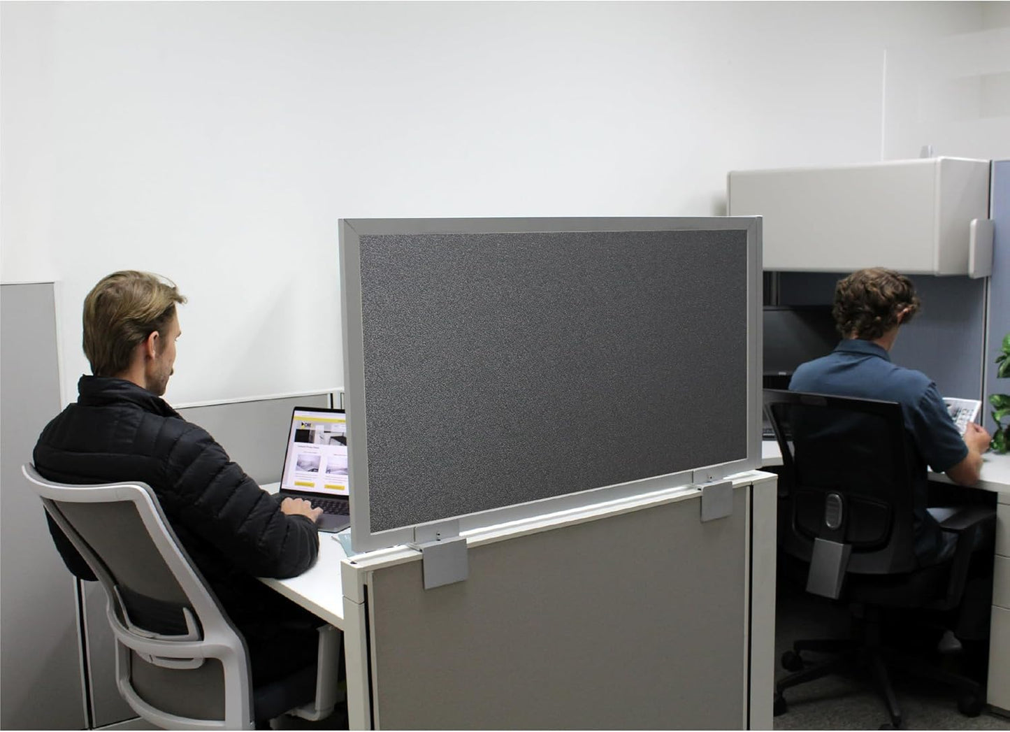 OBEX Acoustical Cubicle Privacy Screen Extender Desk Panel & Office Divider, Add Separation & Block Noise, 12" x 48", Graphite