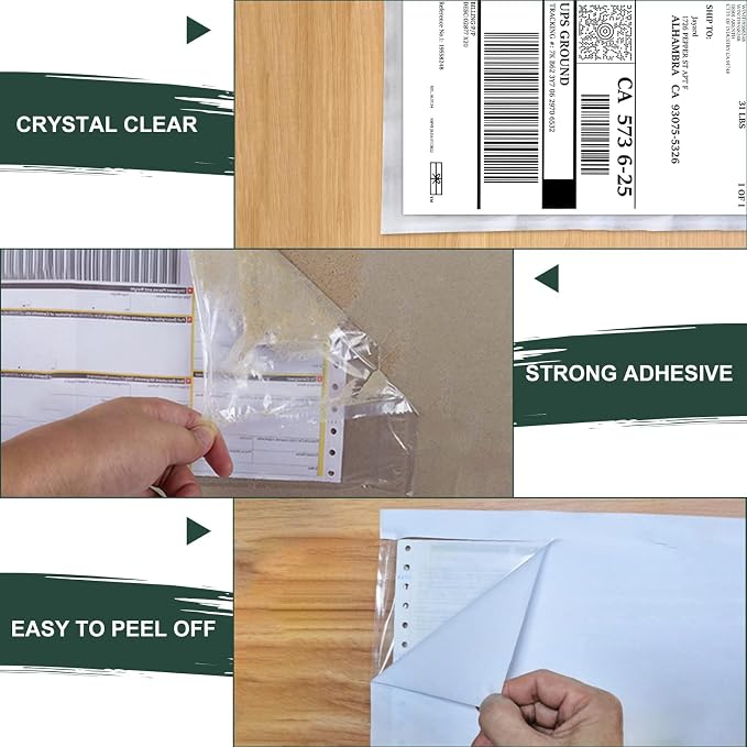 Clear Adhesive Top Loading Packing List Pouches 6'' X 9'', Shipping Label - Image 3