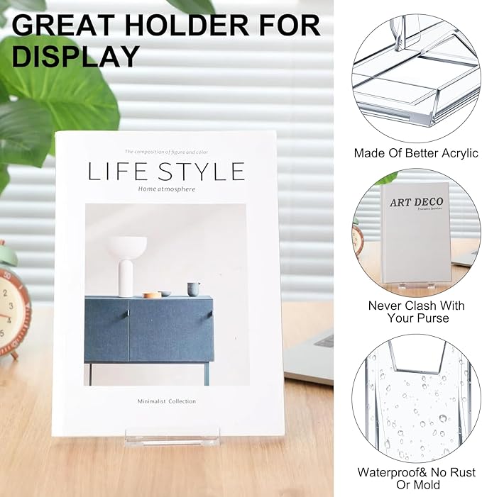24 Pack Acrylic Book Stand for Display Adjustable Clear Display Holder Easel - Image 4