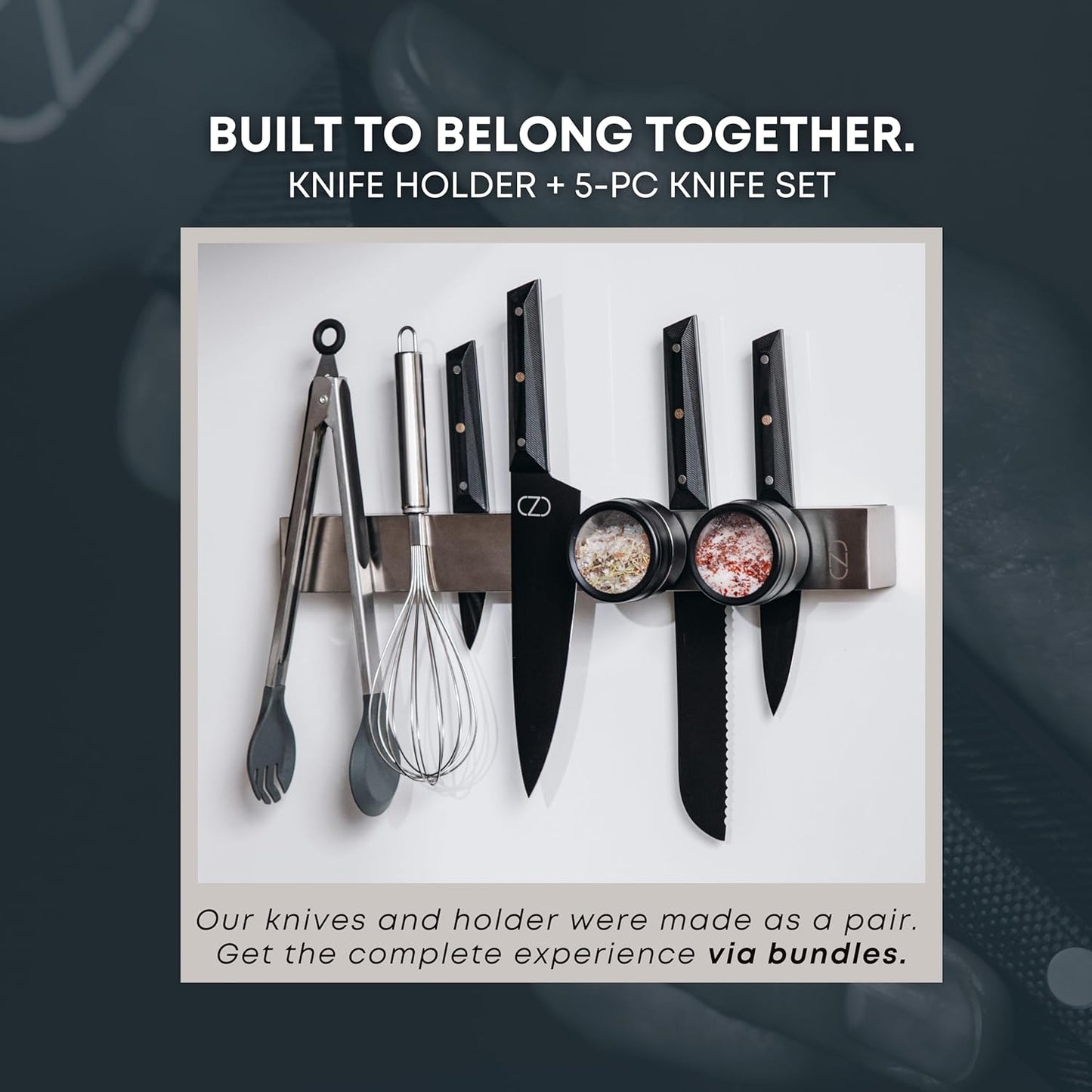 24" Magnetic Knife Holder for Wall with 2x Storage - Safe, Patented Storage Design - Stainless Steel Knife Magnetic Strip, Under Cabinet Knives Storage - Magnet Strip Rack Kitchen Utensil Organizer