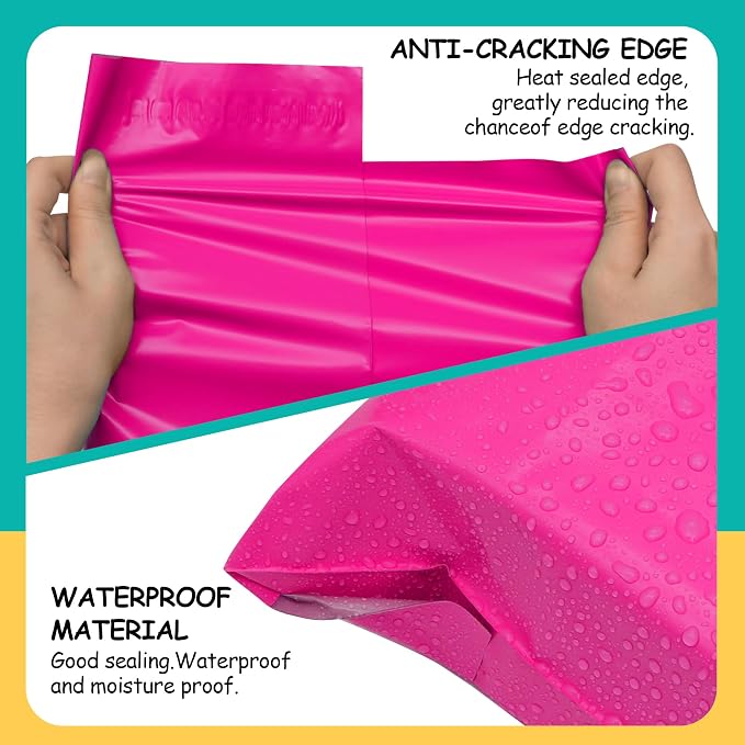 Poly Mailers 10x13 inch 100 Pcs, Rose Red Plastic Mailing Envelopes - Image 4