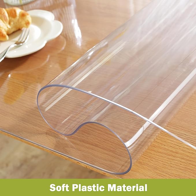 OstepDecor Clear Table Cover Protector 40 x 66 Inch, 1.5mm Thick Plastic Table - Image 3