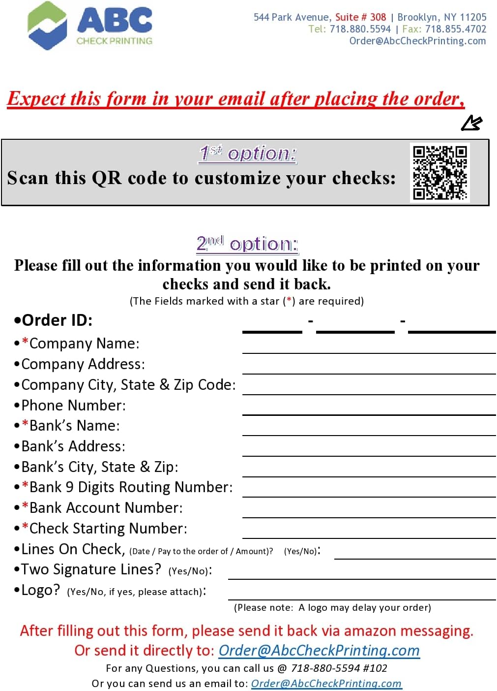 ABC Computer Checks Compatible w/Quick Books, Checks on Top, Red (250 Sheets)