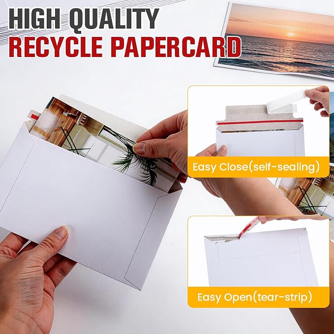 120 Pack White Rigid Mailers, Perfect Size Shipping Envelopes - Image 3