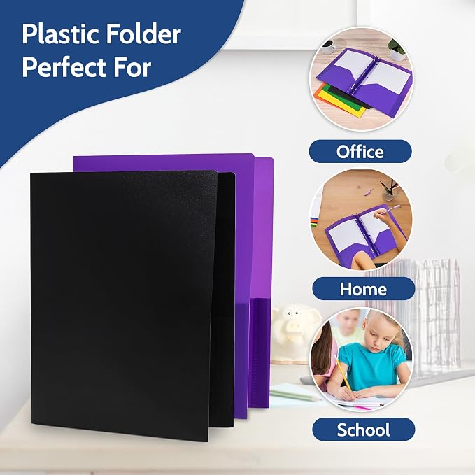 24 Pack Orange Plastic Folders - Image 4