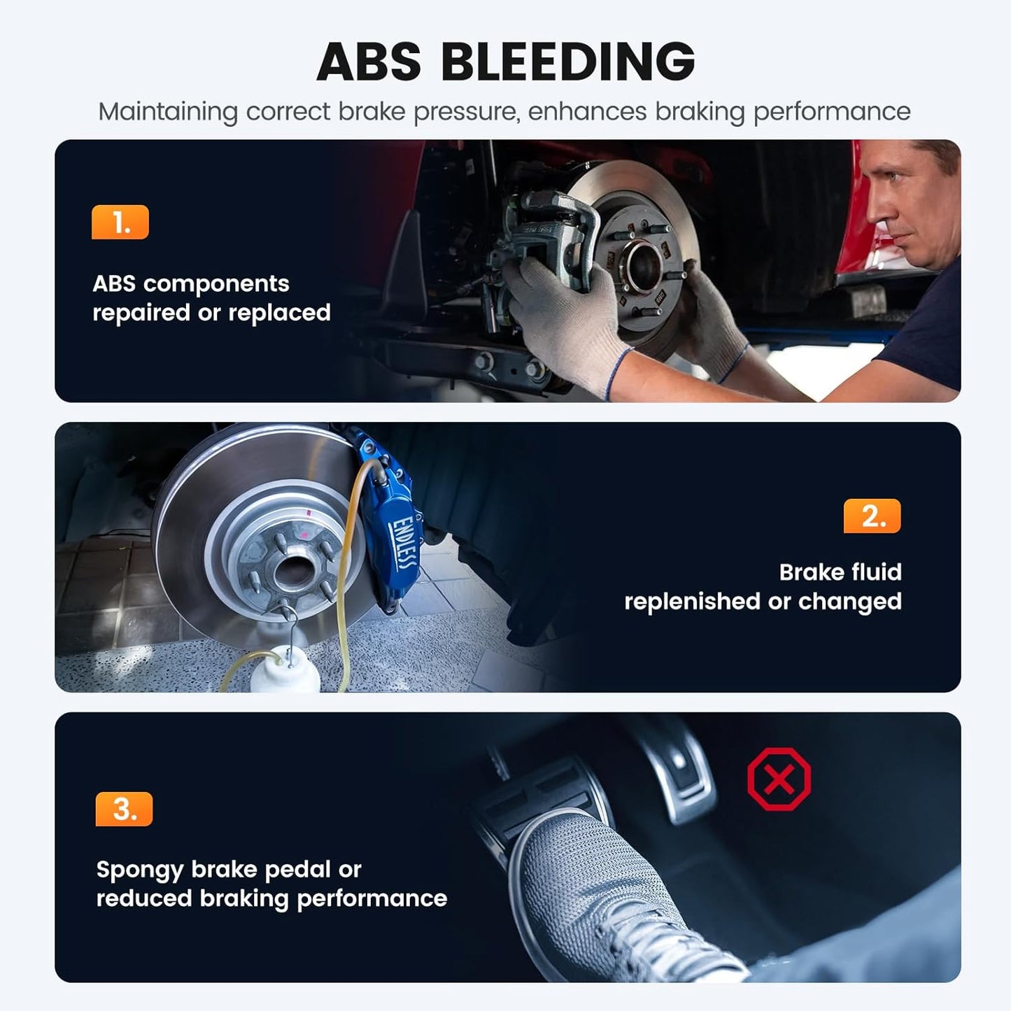 ANCEL AD610 Pro OBD2 Scanner - ABS SRS Code Reader, Check Engine Light Diagnostic Tool with ABS Bleeding, AutoVIN, Real-Time Data, Full OBD2 Functions, SAS/Oil/EPB Reset