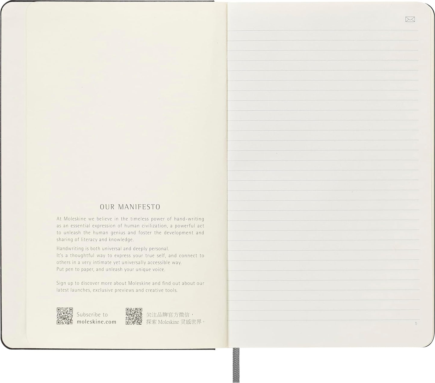 Moleskine Hard Cover Smart Notebook, Ruled/Lined, Large (5 x 8.25) Black