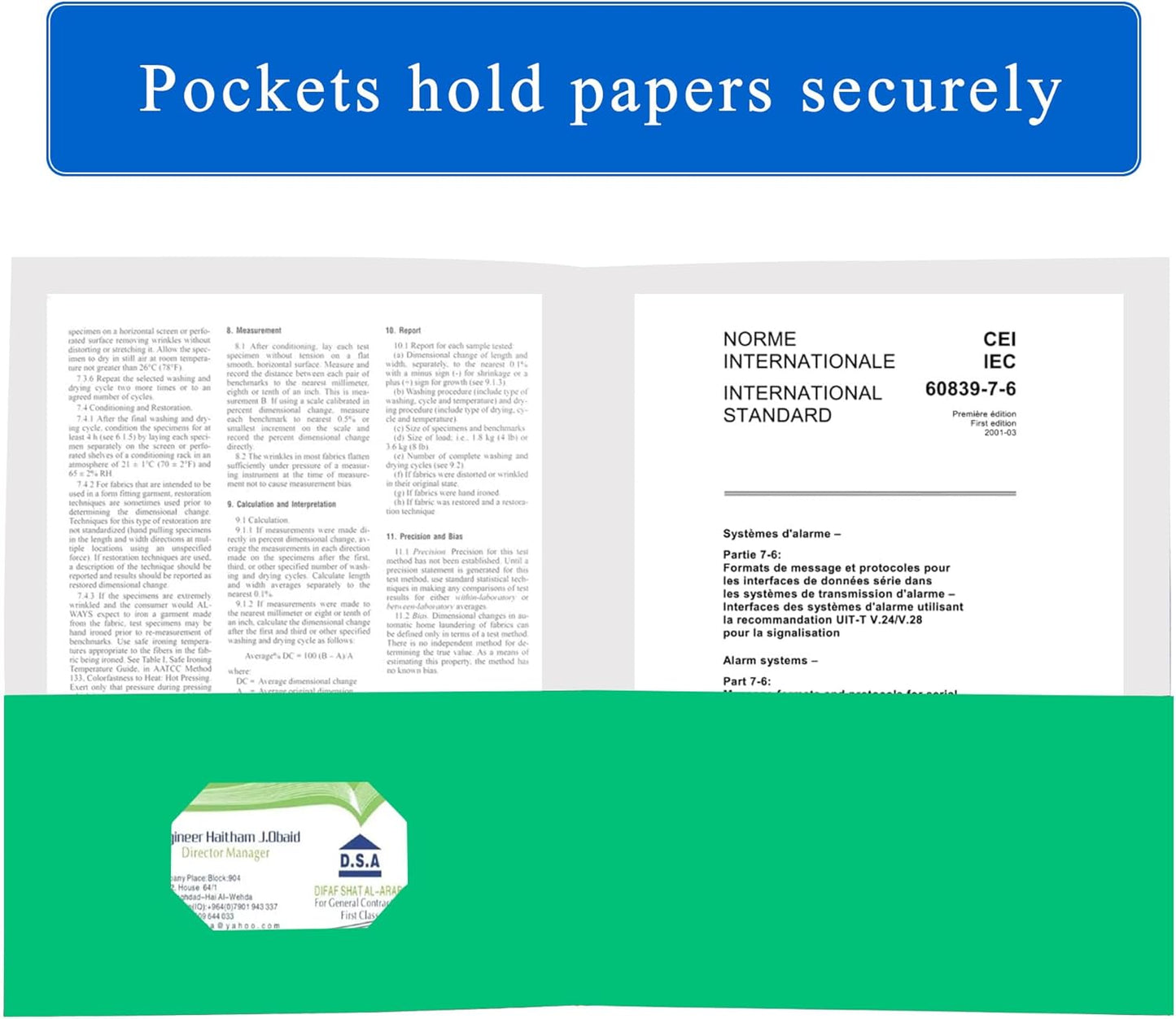 Zzrywuty 25 Packs Paper Folders with Pockets for Students,Businessmen and Office Workers,Letter Size,Two Pocket Folders with Card Slot for Office,Business,School Supplies (Green)
