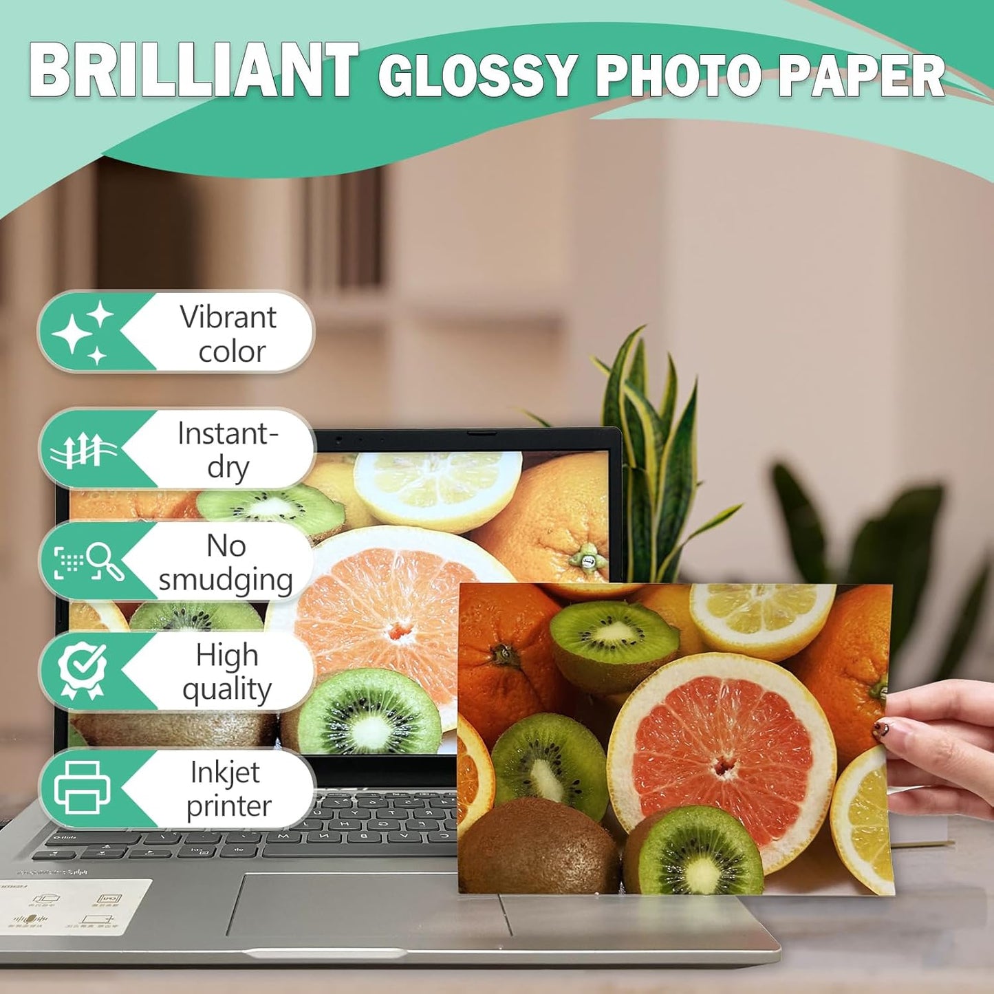 36lb Glossy Photo Paper, 8.5x14, Legal Size, Thin Glossy Photo Paper for Chip Bags, Inkjet, 100 Pack