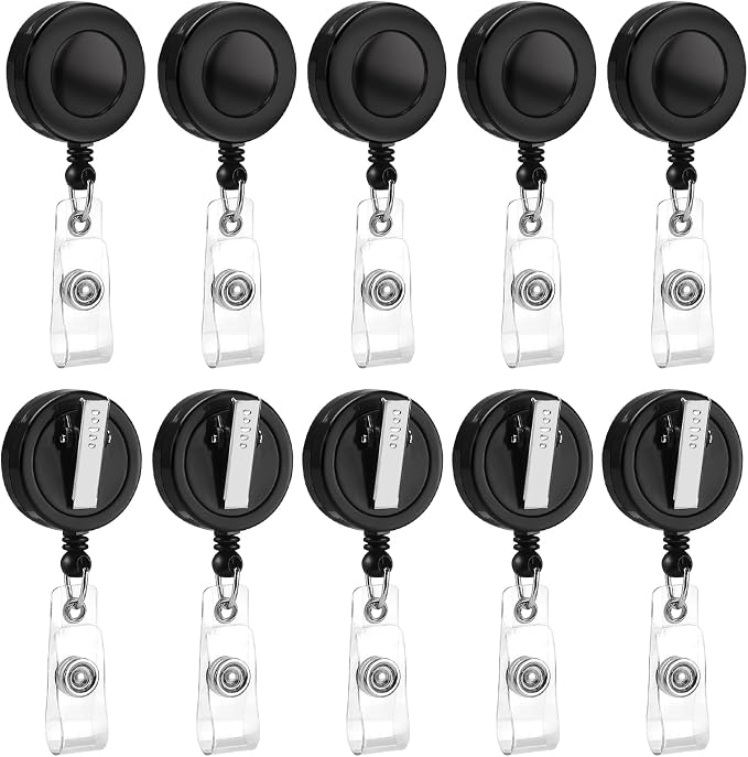25 Pack Badge Reels Retractable by Maileto