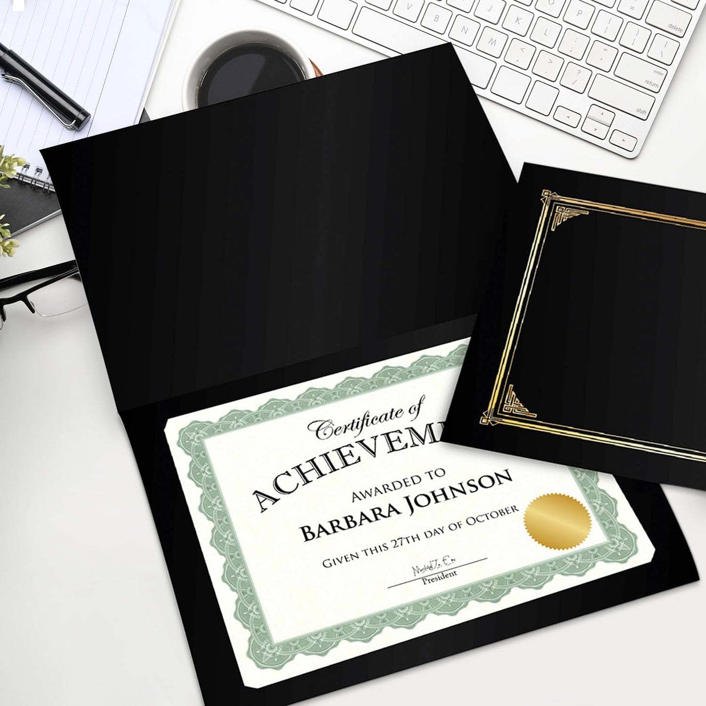 Geographics® 30% Recycled Blank Parchment Certificates, 8 1/2" x 11", Optima Green, Pack of 200