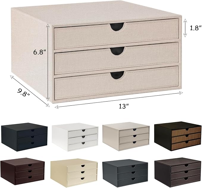UnionBasic Leather Desktop Drawer Organizer, File Cabinet Magazine Document - Image 7