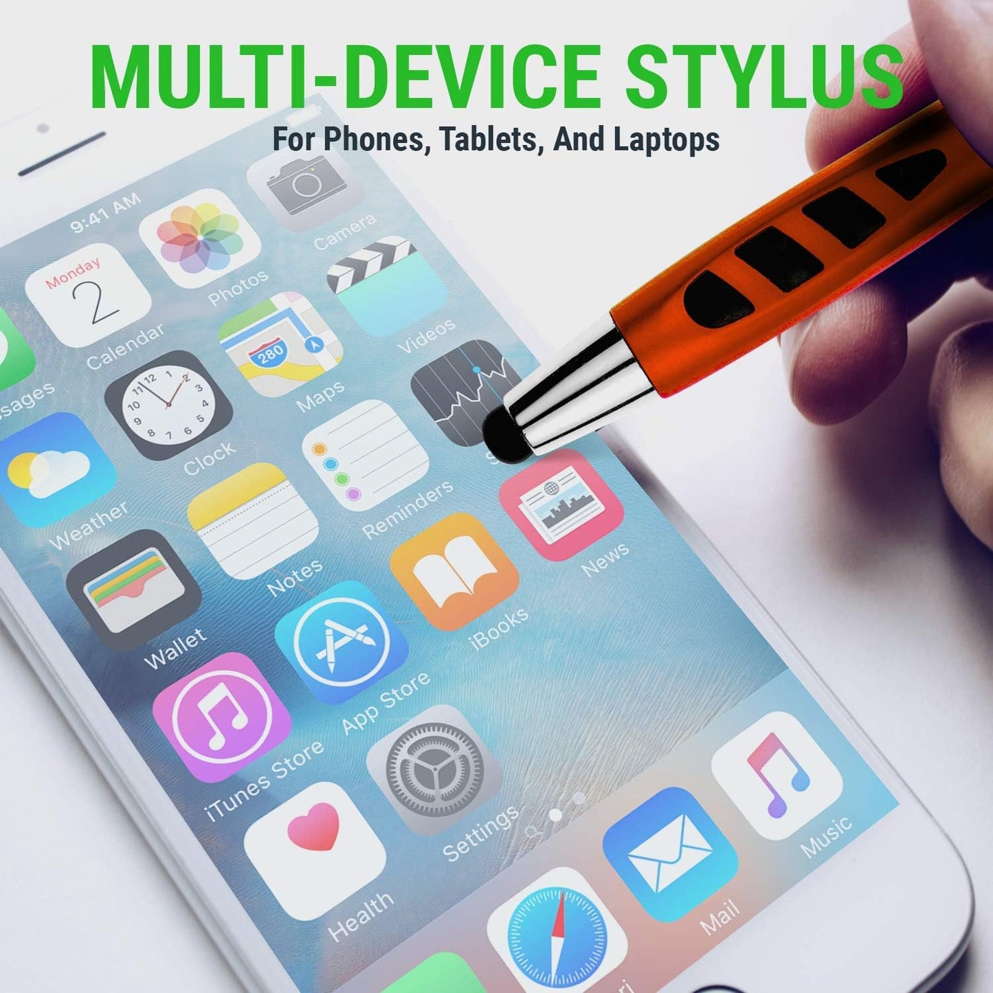 Personalized with Your Custom Logo or Text Pens-300 Pack Bulk-for Businesses, Parties, and Events, 2 in 1 Capacitive Stylus & Ballpoint Pen Compatible with Most Touchscreen Devices, Pearl White