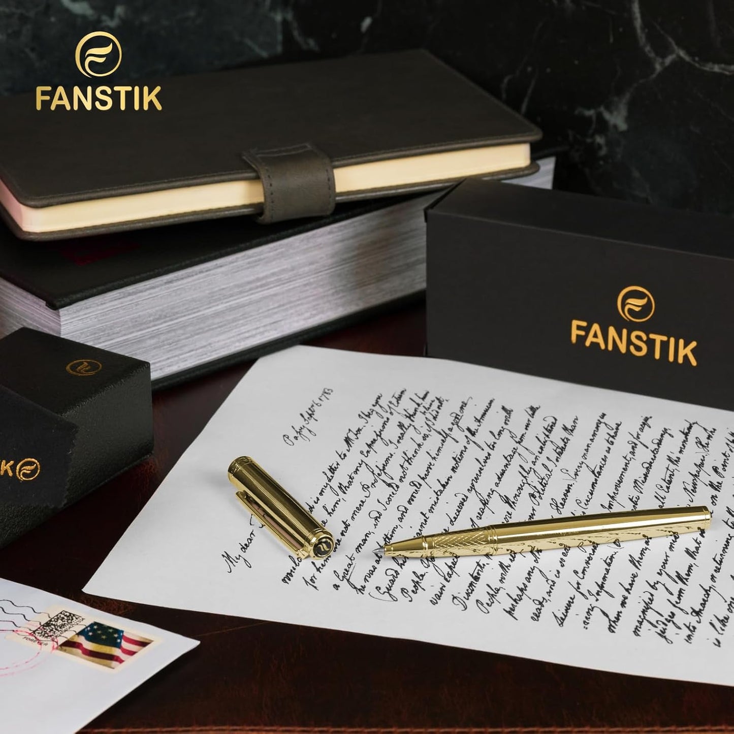 Gold Luxury Rollerball pen (Made In USA) fancy gift set for women, Real 24K Gold Plating, Professional executive pen gift set for men (Lux Rollerball Gld)