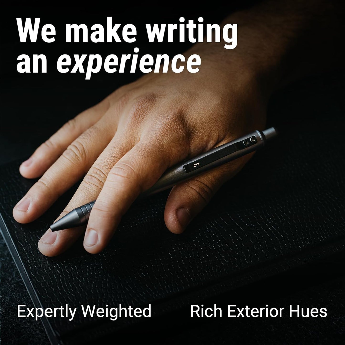 Everyman Grafton Full Click Refillable 0.7mm Ball Point Pen, Military | Sleek Anodized Aluminum EDC Pen with Deep Grooved Grip | Smooth Writing Pocket Pen for Office, Travel, Gifting & Daily Use