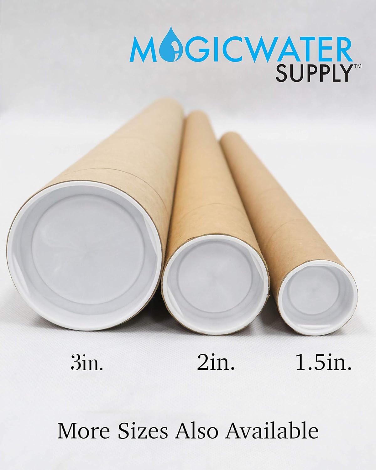 MagicWater Supply Mailing Tube - 2 in x 30 in - Kraft - 6 Pack - for Shipping and Storage of Posters, Arts, Crafts, and Documents