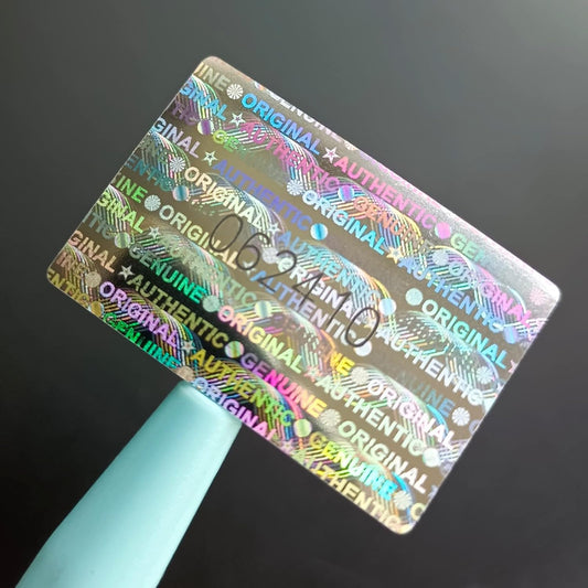 120Pcs Hologram Tamper Proof Stickers Security Tamper Evident Seal Warranty Void Original Genuine Authentic Holographic Labels/Stickers with Unique Serial Number(1.18X0.79 inch,Silver)