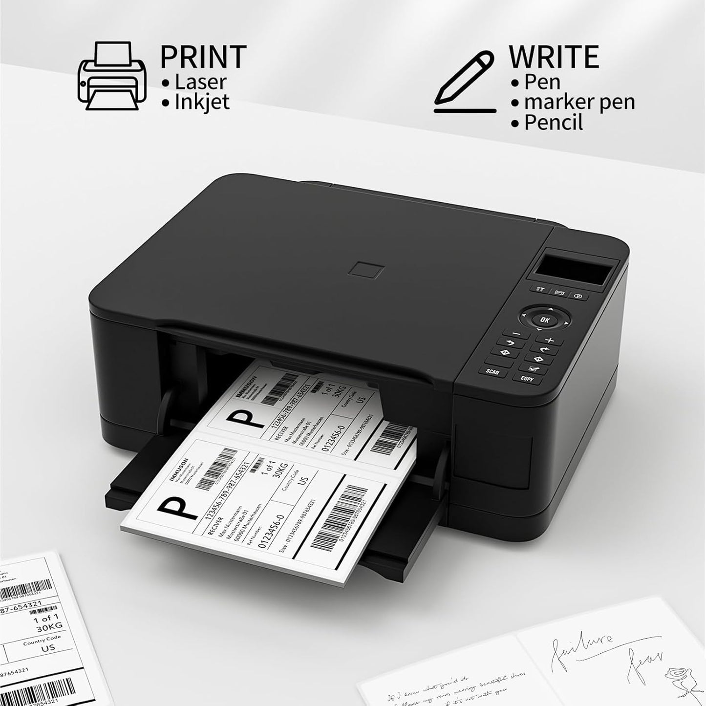 Coopaty Half Sheet Shipping Labels for Laser and Inkjet Printers 8.5 x 5.5 Mailing Address Labels, Permanent Adhesive (800 Sheets, 1600 Labels)