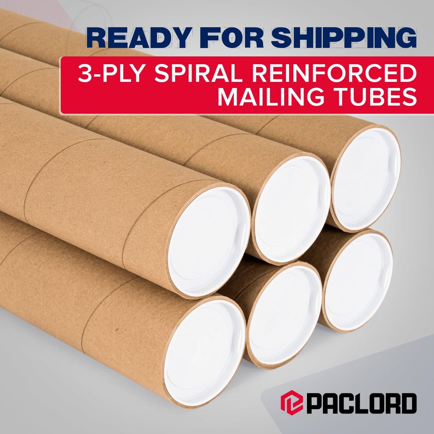 4" x 36" Heavy-Duty Reinforced Cardboard Mailing Tube, Pack of 4 Tubes with 8 Caps – Secure USPS Approved – Great for Shipping and Storing of Prints, Artwork, Posters or Documents