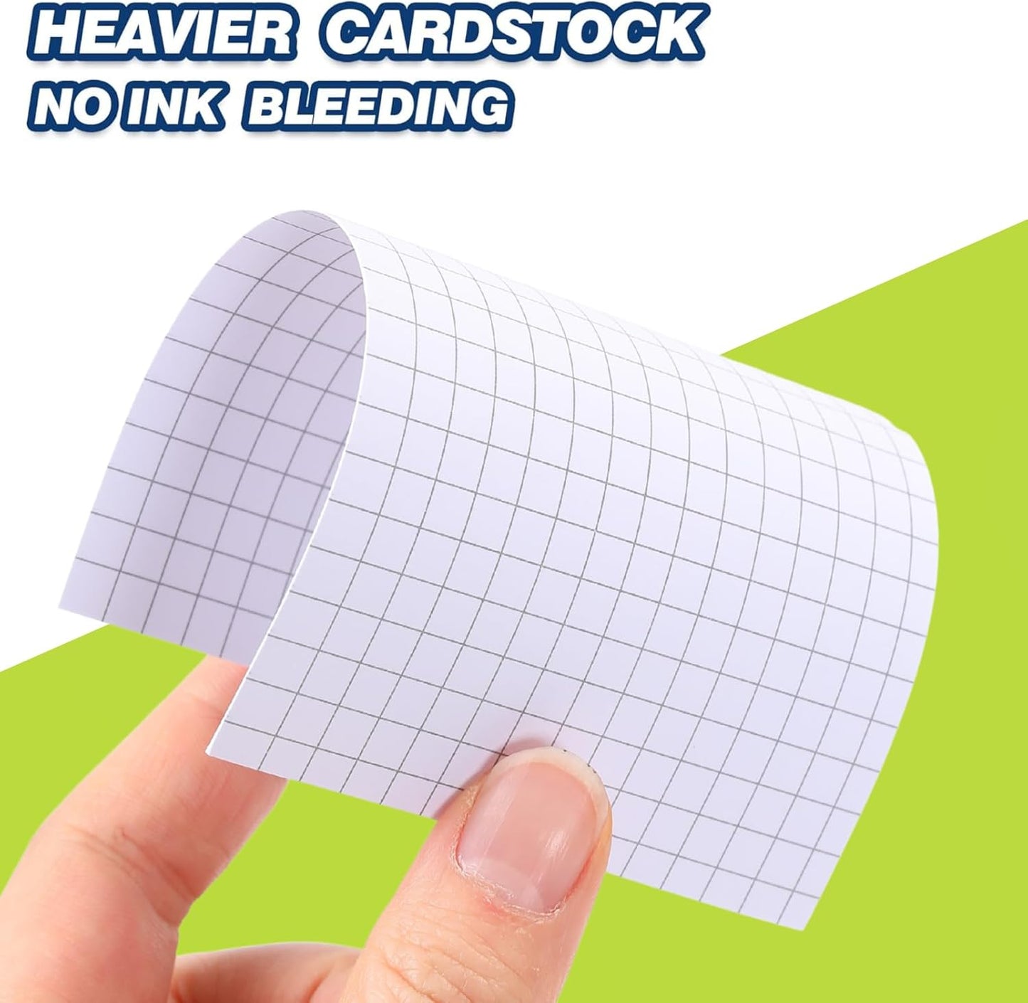 Extra Heavyweight Grid Index Cards 3x5 Inch 92lb Weight Double Sided Graph Ruled Notecards Thick Flash Cards for Note-Taking, Studying, and Organization, Ideal for School, Home and Office - 100 Count