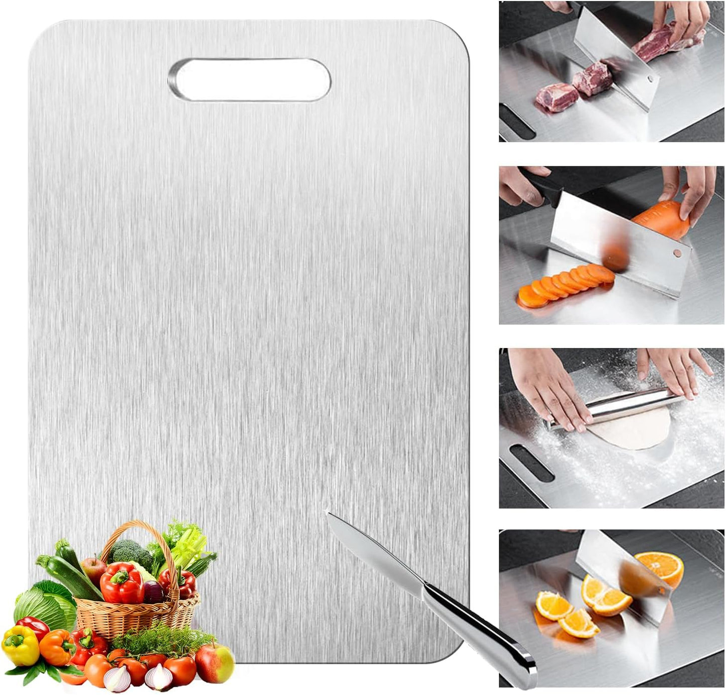 Titanium Cutting Board - 1 pack Titanium Cutting Boards for Kitchen,Double Sided Titanium Cutting Mat（17.91 * 11.81in）