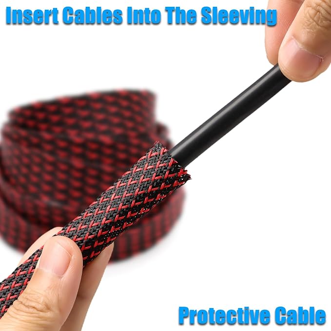 25ft PET Expandable Braided Cable Sleeve 1 inch Pet Braided Cable Sleeve - Image 4