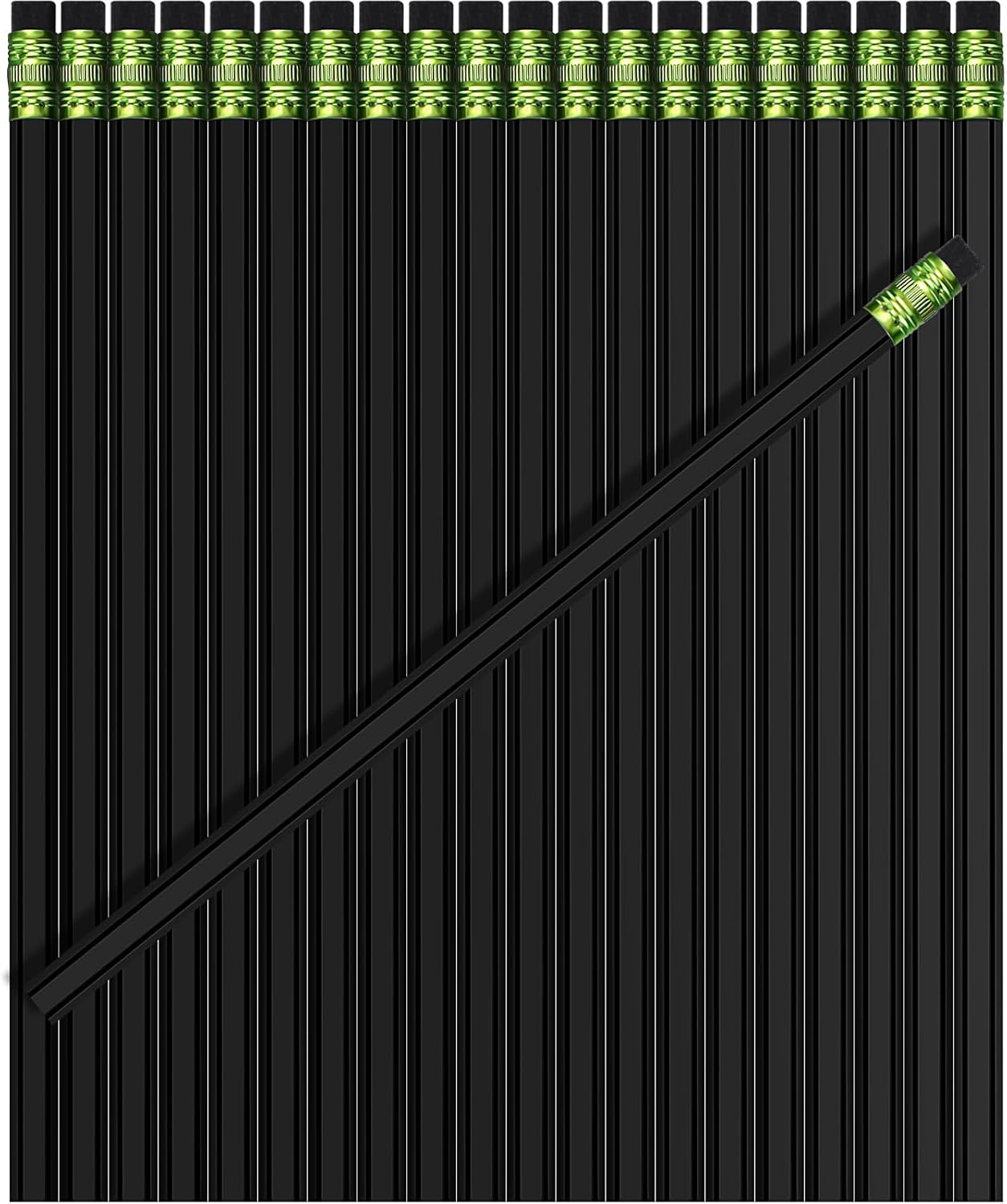 TecUnite 120 Pcs #2 HB Pencils with Eraser No 2 Unsharpened Wooden Hexagonal Pencils for Adults Gifts for School Exam art Learning Office Sketching (Black)