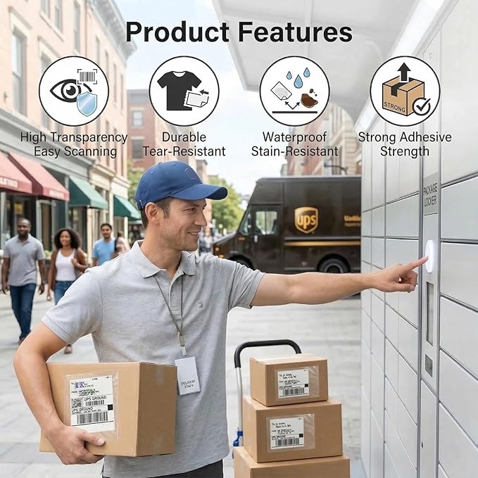 9527 Product 7.5" x 5.5" Clear Adhesive Top Loading Packing List/Shipping Label - Image 3