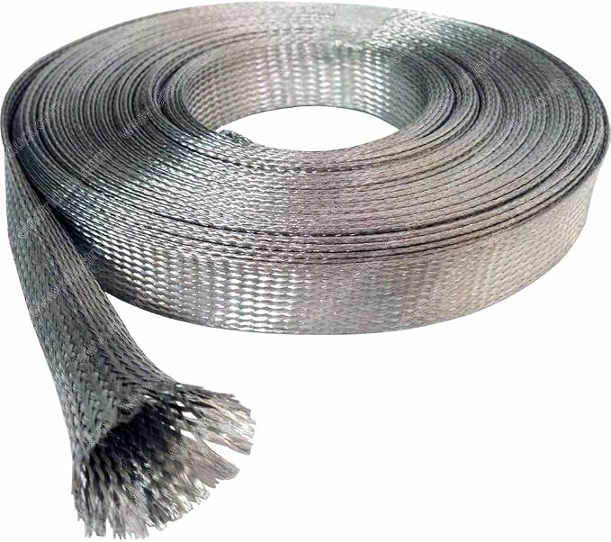 Electriduct 1/4" Tinned Copper Metal Braid Sleeving Flexible EMI RFI Shielding - Image 2