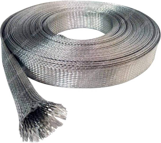 Electriduct 1/2" Tinned Copper Metal Braid Sleeving Flexible EMI RFI Shielding - Image 2