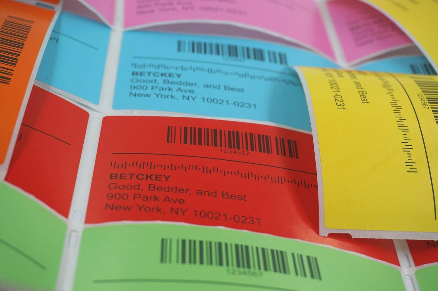 BETCKEY Colored Labels Compatible with Dymo 1744907 (4" x 6") Extra Large Shipping Labels, Compatible for Dymo LabelWriter Thermal 4XL & Zebra Desktop Printers [1 Roll, Pink]