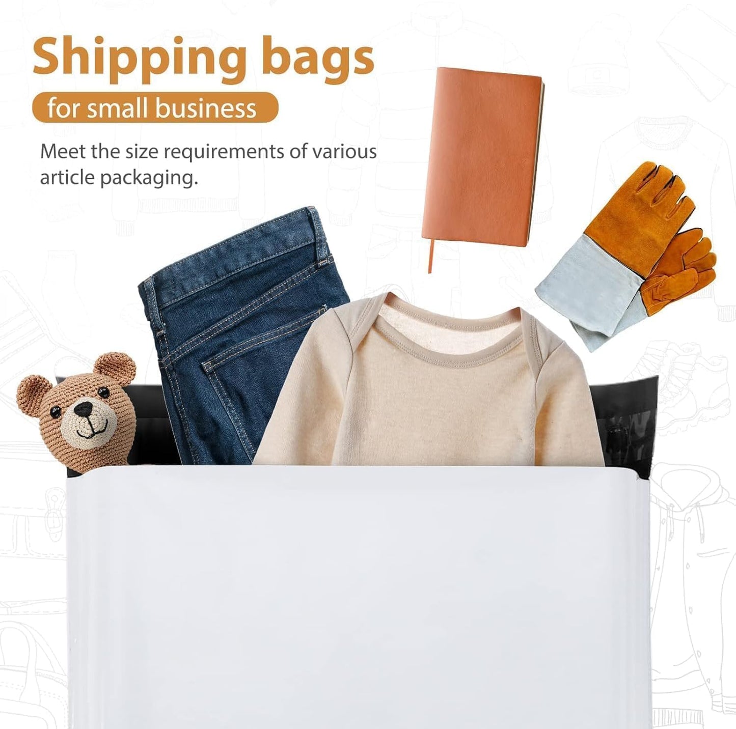 METRONIC Large Poly Mailers 24x24" 600PC White, Strong Adhensive Shipping Bags for Clothing, Waterproof Packaging Bags, Bulk Shipping Envelopes for Small Business, Mailers Poly Bags Mailing Envelope