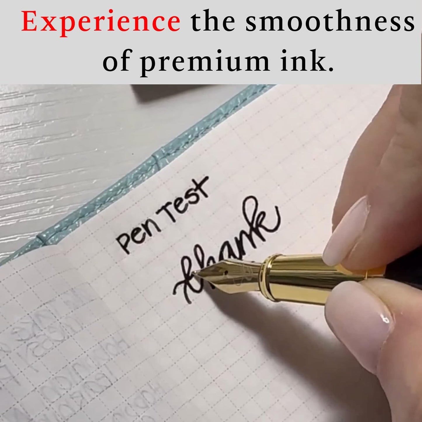 24 Blue Fountain Pen Ink Refills - 24 Pack International Standard Size Cartridges - Ink for Fountain Pens - Premium Quality & Non-Toxic, Long-Lasting & Waterproof, Dries Quickly
