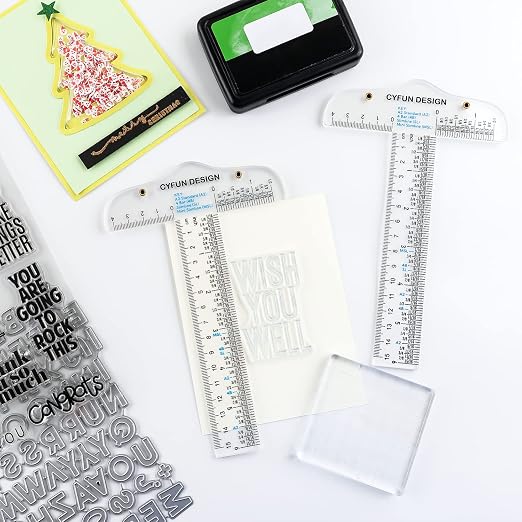 3PCS 6 Inches/15cm Acrylic Clear T-Square Ruler, Inches and Metric, Transparent - Image 7