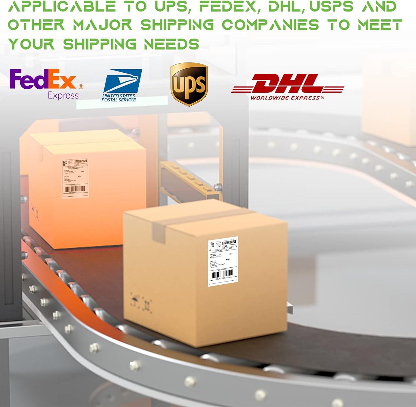 MFLABEL® 20 Rolls of 450 Labels 4x6 Direct Thermal Mailing Shipping Labels for Zebra 2844 ZP-450 ZP-500 ZP-505