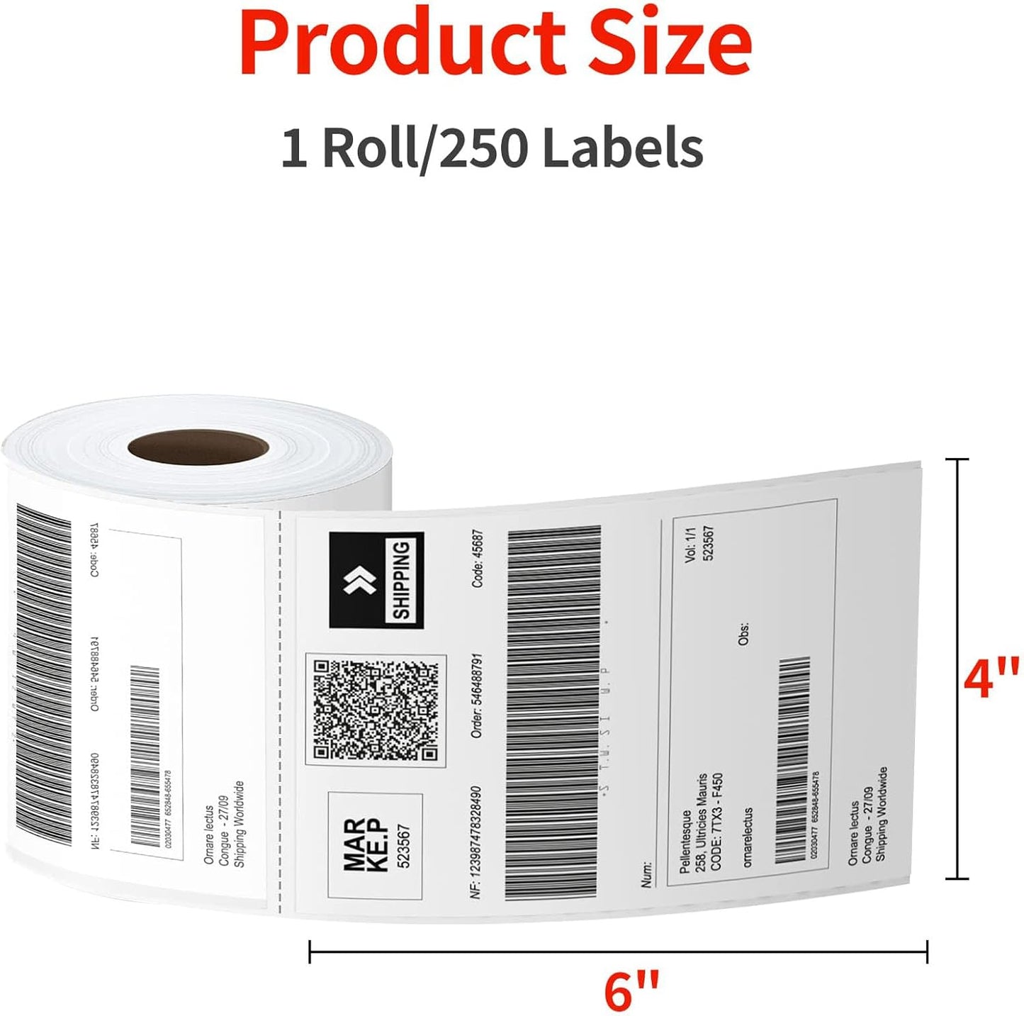 4x6 Thermal Labels - 2000 Labels, Industrial, Direct Thermal, Perforated, Postage, Shipping, Compatible with Zebra, MUNBYN, Polono, USPS, UPS, FedEx, DHL, Amazon, eBay & PAYPAL
