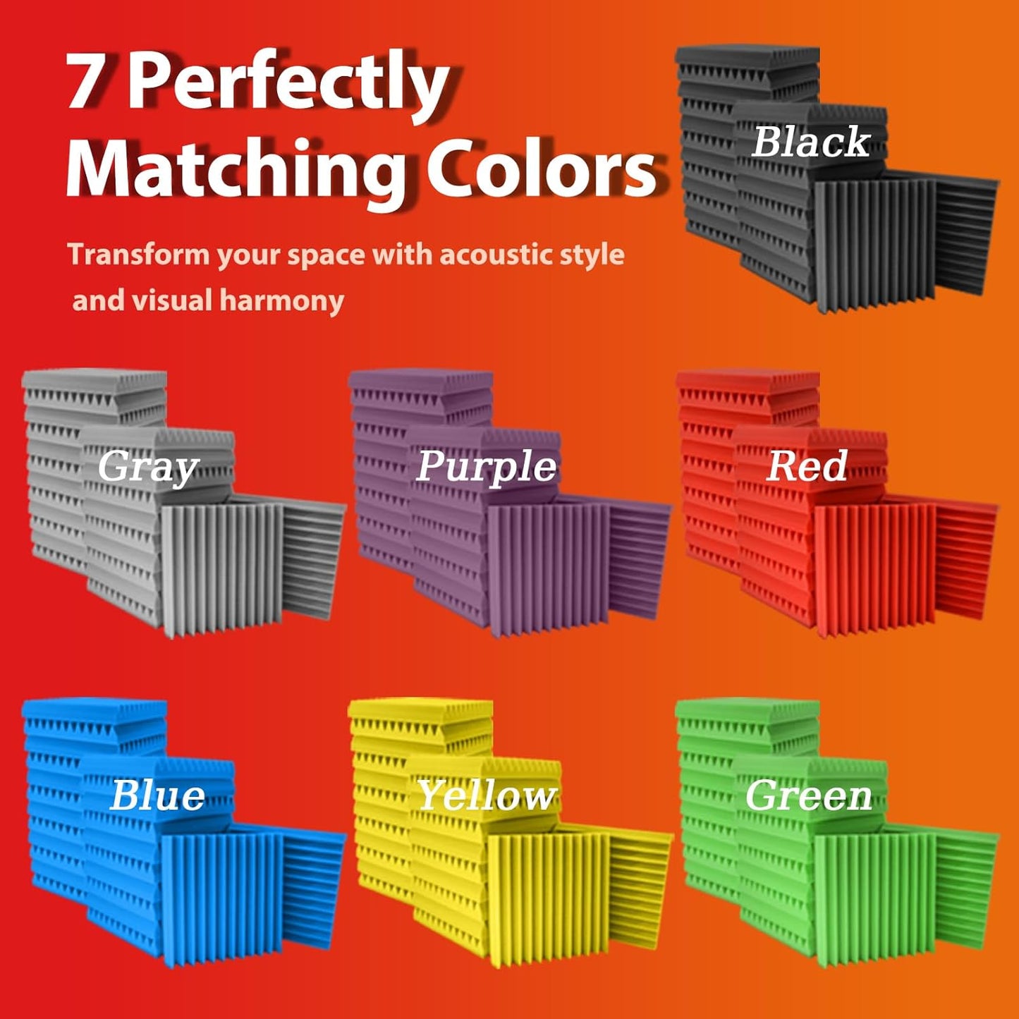 12 Pack Acoustic Panels – Sound Proof Foam Panels for Wall 12"x12"x2", Flame Retardant Wedge Acoustic Foam, High-Density Sound Absorbing Panels for Home Studio(Purple, 2" Thick 12 Pack)