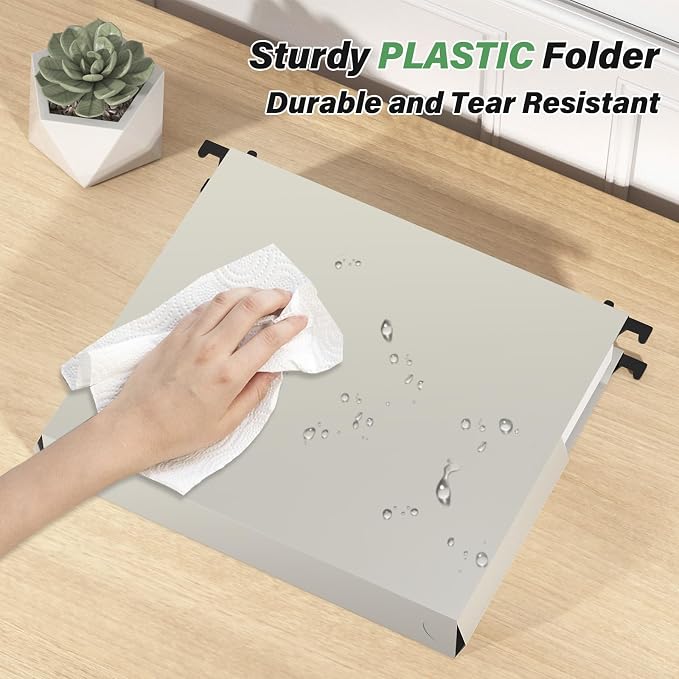 Plastic Hanging File Folder Letter Size, Heavy Duty 2" Expandable File Folder - Image 2