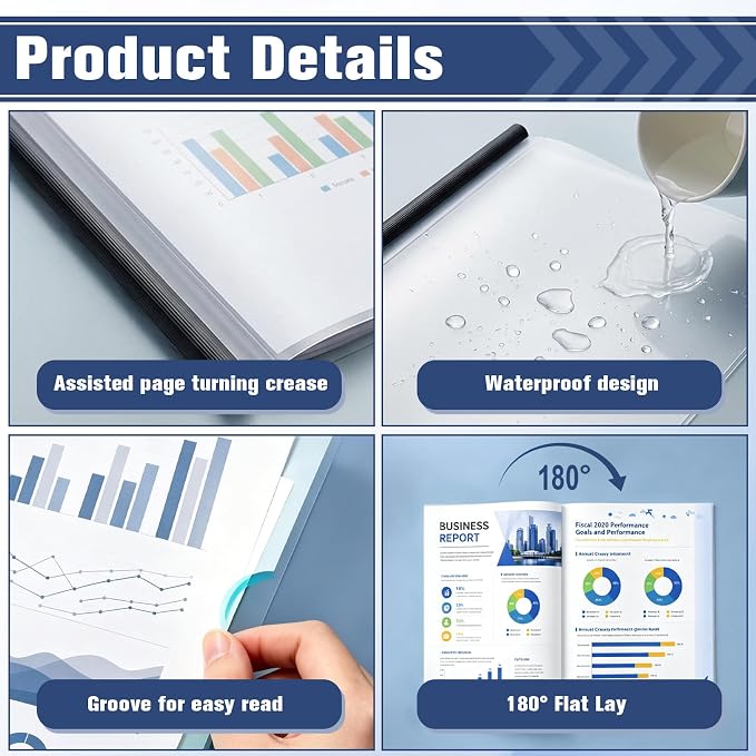 Report Covers with Sliding Bar 30 Packs Clear Report Covers Presentation Folders - Image 5