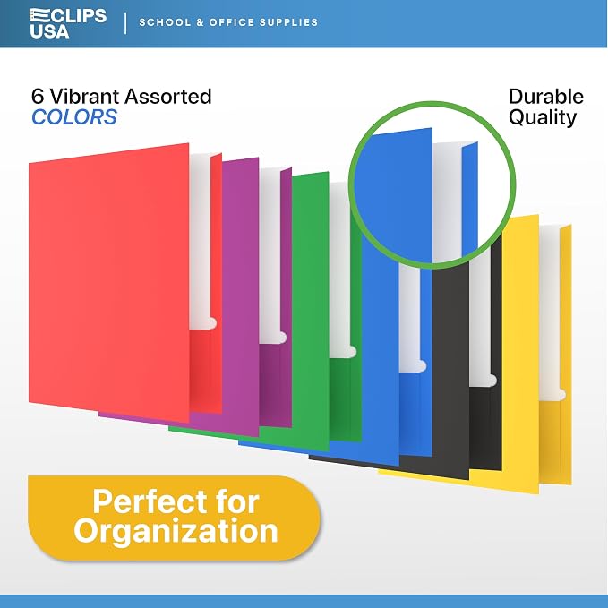 Folders with Pockets 2 Pocket Folders Bulk, Holds 100 Sheets Assorted Colors - Image 3