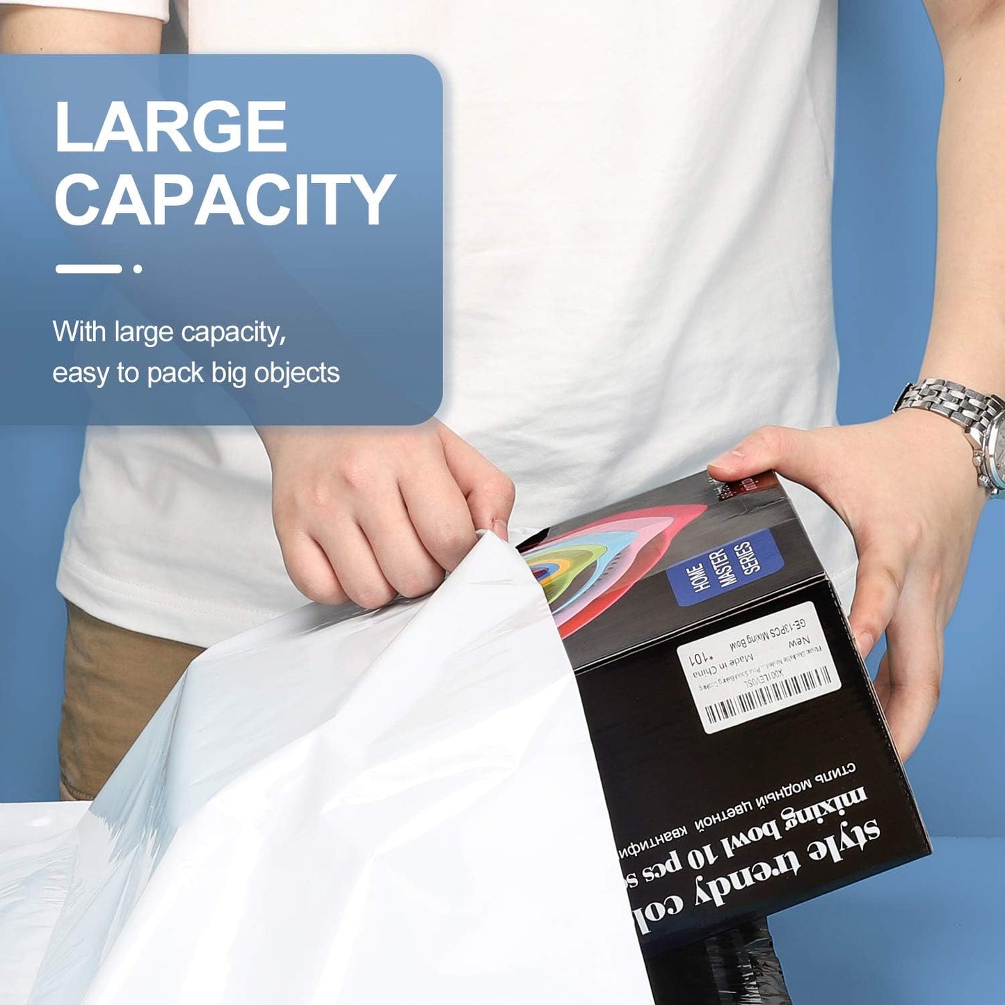 Metronic 100 Pcs 9x12" White Poly Mailer Envelopes Shipping Bags with Self Adhesive, Waterproof and Tear-Proof Postal Bags (White)