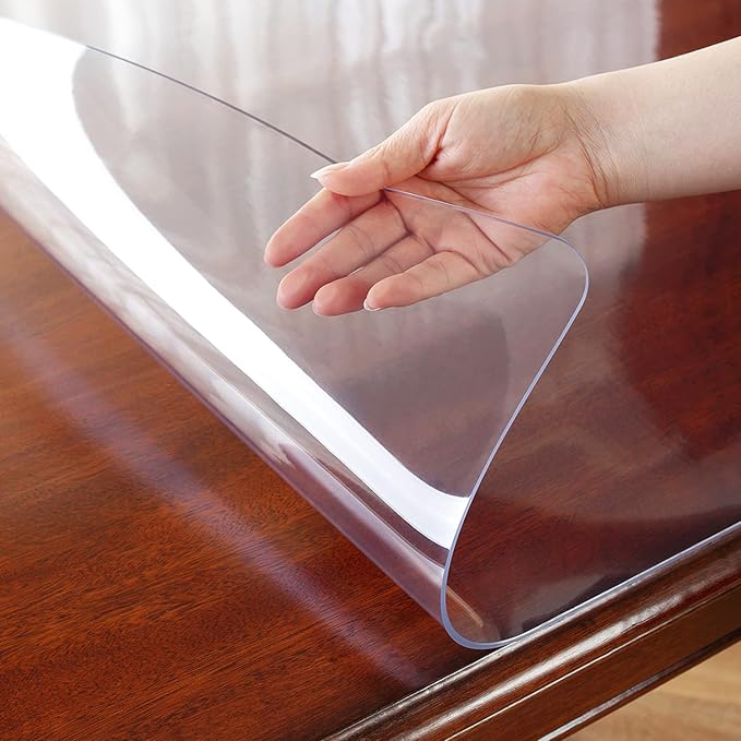 OstepDecor 36 x 72 Inch Clear Table Cover Protector, 2mm Thick Clear Plastic - Image 7
