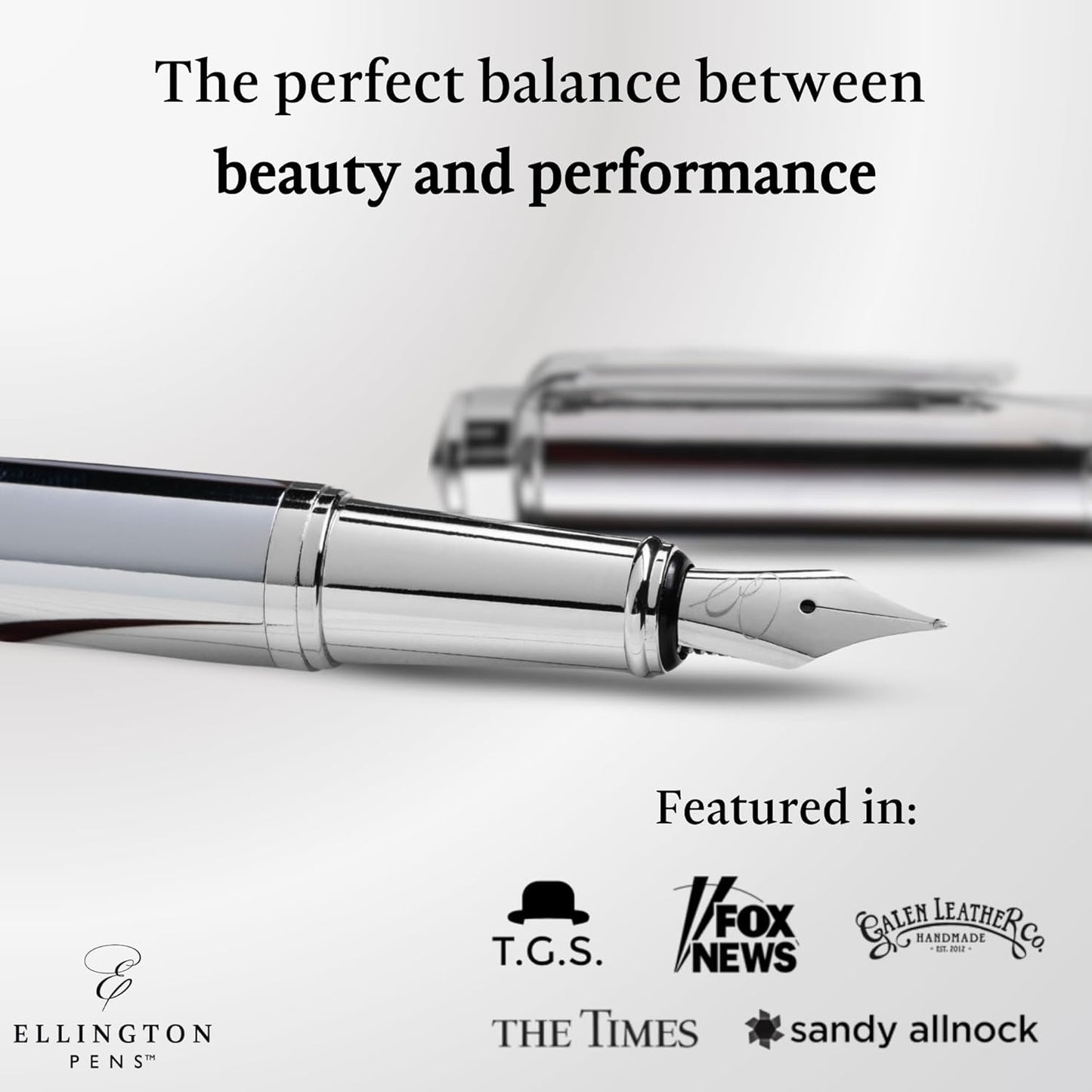 Luxury Fountain Pen Set- Fountain Pens for Writing - Smooth Fine Nib - Includes Refillable Ink Converter, 3 Ink Cartridges [Black & Blue], Gift Box - Elegant Calligraphy