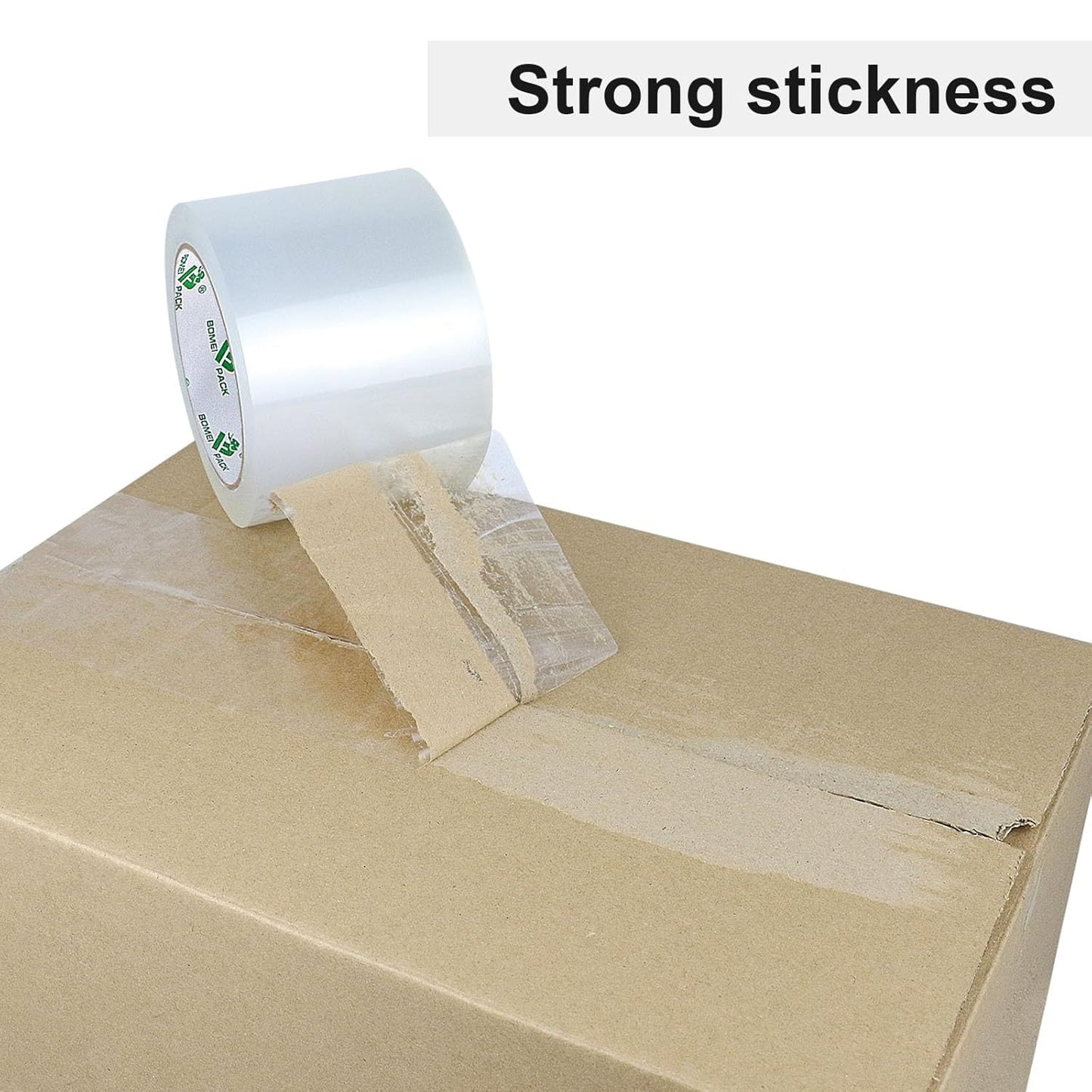 BOMEI PACK 3 inch Wide Heavy Duty Packing Tape, 2.4 Mil 3.0 Inch x 60 Yards, 3 Refills Rolls Clear Box Tape for Moving, Shipping, Mailing and Packaging